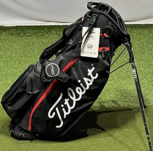 Titleist Players 5 Stand Carry Golf Bag TB23SX8 Black/Black/Red NEW