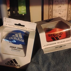 new adidas quad vent football mouth guard one size fits all red or blue