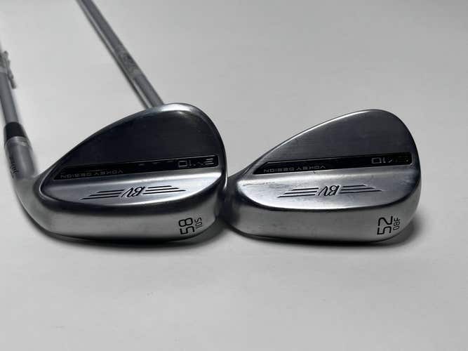 Titleist Vokey SM10 Tour Chrome Wedge Set 54* 8 58* 10 Vokey Wedge Steel Mens RH