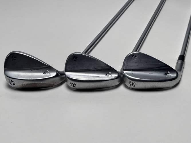 TaylorMade Milled Grind 3 Raw Chrome Wedge Set 50* 9 54* 11 60* 8 S400 Steel LH