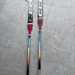 Custom Senior CCM XF Pro Regular Goalie Stick 23" Paddle (Used) with trigger grip for both