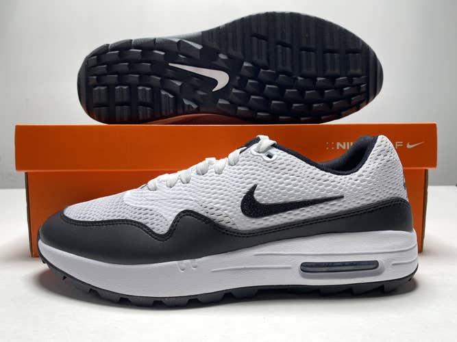 Nike Air Max 1 G Golf Shoes White Black Men's SZ 10 (CI7576-100)