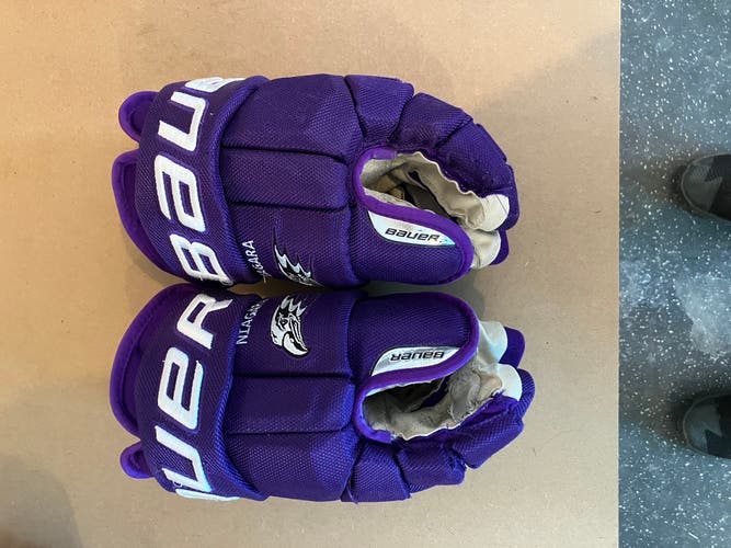 Niagara University Purple Eagles Bauer Vapor Pro Team Gloves 13" Pro Stock