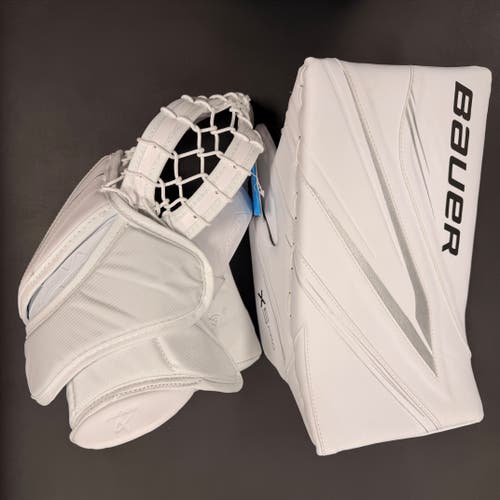 White 2023 Bauer X5 Pro Regular Glove and Blocker Set (New)