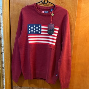 Chaps USA Flag Red Men's Medium Sweatshirt (New)