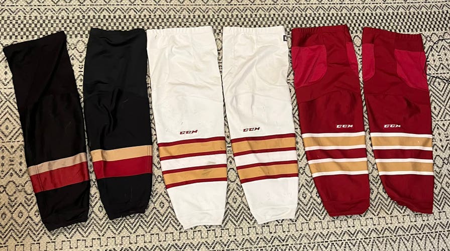 CCM pro stock hockey socks QMJHL White, black, red used XL