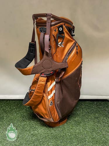 Used Sun Mountain 4.5 14-way Golf Stand Bag Tan/Brown w/ Rainhood