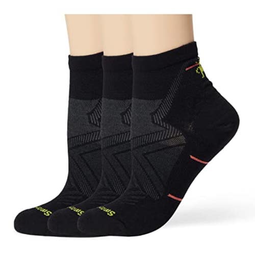 Smartwool Run Zero Women M Black Cushion Low Ankle Crew Cut Socks 3-Pack GBO2528