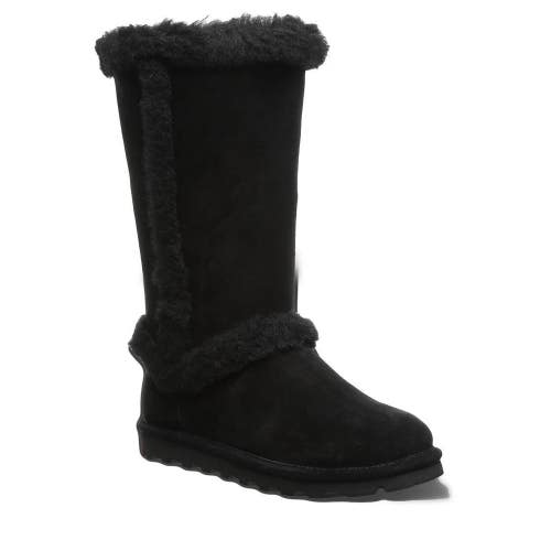 Bearpaw Kendall Boots Women's US 6 Black Sheepskin Round Toe Pull-On ZAP1326