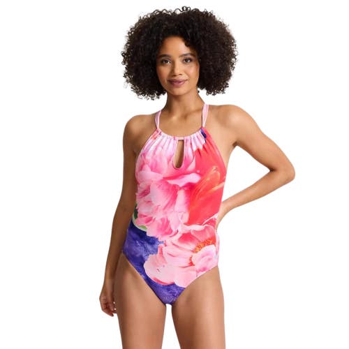Tommy Bahama Artist Series Swimsuit Women's 10 Touch Of Pink One-Piece GBO2141