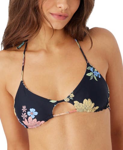 O'Neill Drea Animal Madrid Revo Top Women's Large Black Stretch Swimwear GBO2481