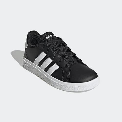Adidas Grand Court 2.0 LKK25 Kids US 6.5 Black Leather Lifestyle Shoes ZPO3575