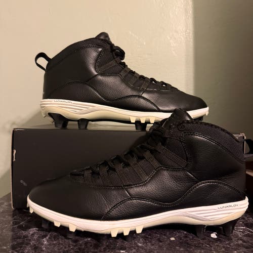 Black Men's M 12.0 Air Jordan 10 Mid TD X Cleats Cleats (Used) CQ2073-007