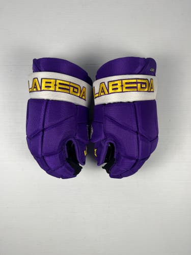 New 14” Senior Labeda Pro Series Pro Stock Hockey Gloves - Purple/Gold/White
