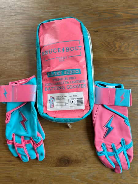 Bruce Bolt Max Clark Signature Series Premium Pro Long Cuff Batting Gloves Adult Medium (New)