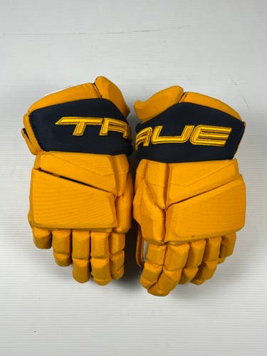 New 14” True Catalyst 9x Pro Stock Hockey Gloves - Gold/Navy