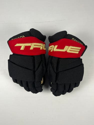 New 13” True Catalyst 9x Pro Stock Hockey Gloves - Black/Red/Gold