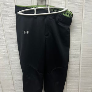 Under Armour Youth Large Black Baseball Pants HEATGEAR Dual Back Pockets Kids