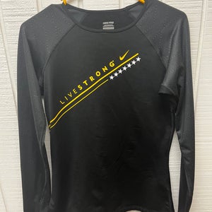 Nike Pro Women’s Medium LIVESTRONG Shirt LS Black/Yellow Activewear Fitness