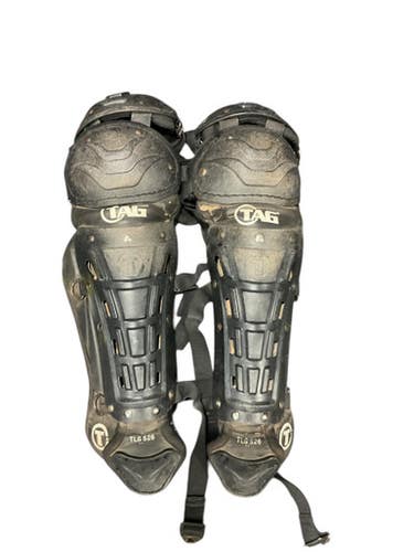 Used TAG SHIN GUARDS Catchers Leg Guards Black Youth 11834-S000048543