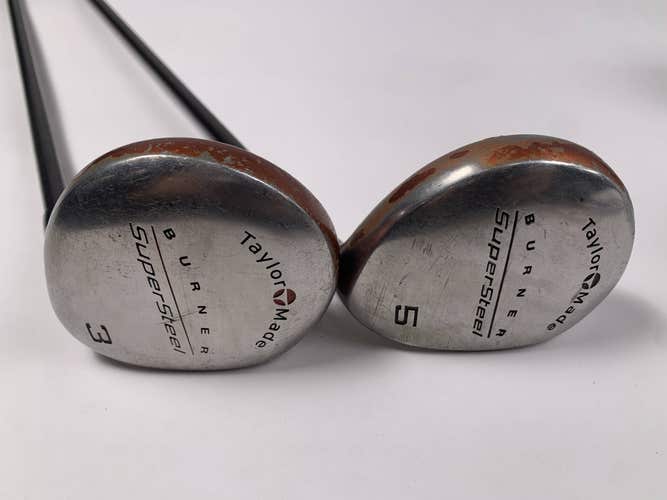 TaylorMade Supersteel 3 & 5 Fairway Wood Set 15* 18* Bubble R-80 Regular RH