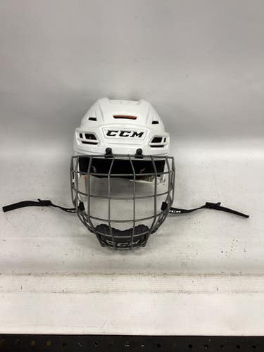 Used CCM TACKS 710 Helmet Cage Combo White MD 11851-S000044813
