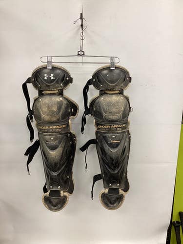 Used Under Armour UALG2-JRVS Catchers Leg Guards Black Junior 11851-S000044717