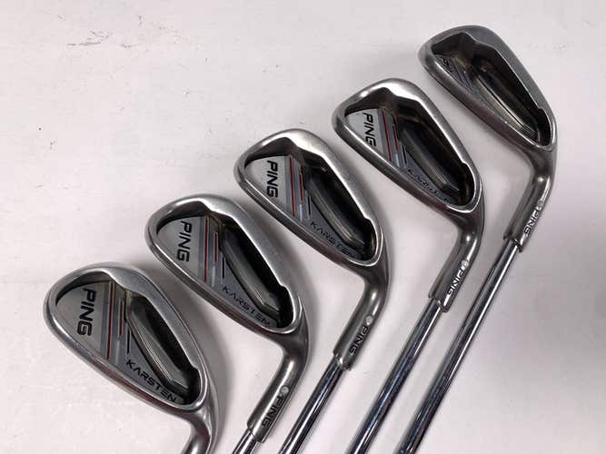 Ping Karsten 2014 Iron Set 7-PW+SW White Dot CFS Stiff Steel Mens RH 3* Upright