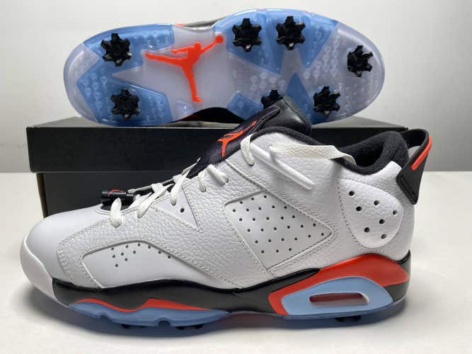 Jordan Retro 6 Golf Shoes White Infrared Men's SZ 11 ( DV1376 106 ) NEW