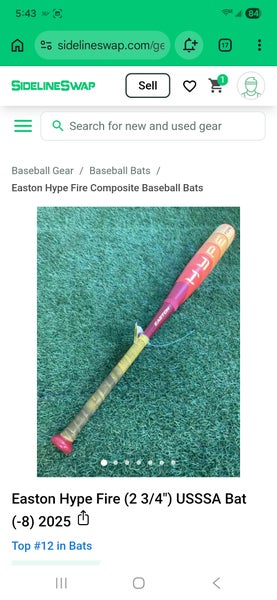 Easton Hype Fire (2 3/4") USSSA Bat (-8) 2025