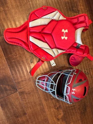 Red Under Armour Victory Series Catcher's Set (Used)