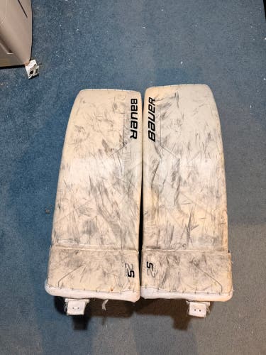 Large Bauer Supreme 2S Pro Goalie Leg Pads Pro Stock (Used)
