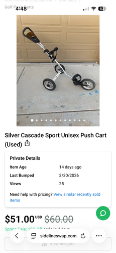 Golf cart bundle Cascade Sport cart and Linksman Blue Unisex Push Cart (Used)