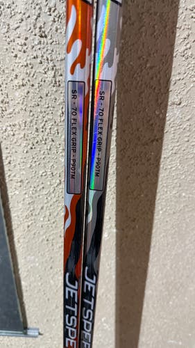 2- sticks Senior CCM JetSpeed FT9 PRO Right Handed Hockey Stick P90TM 70 Flex Pro Stock (New)