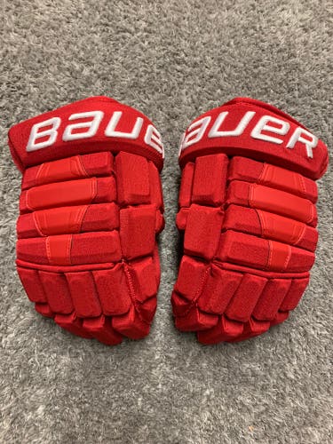 Bauer Nexus 2N Pro Stock Hockey Gloves 14” Red Wings Short Cuff