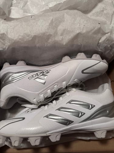 White Women's Size M 8.5 (W 9.5) Adidas Low Top Molded Cleats (New)