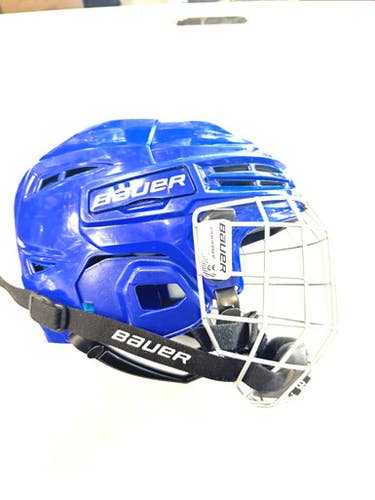 Used Bauer PRODIGY 2029 CERT Helmet Cage Combo Royal Blue One Size 11860-S000306232