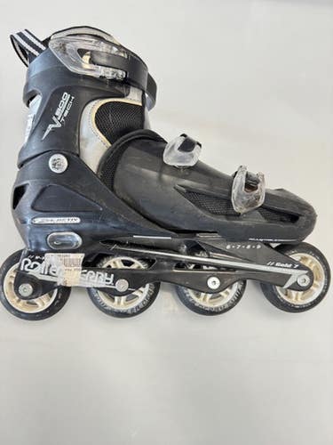 Used RollerDerby ADJ 6-9 NO BRAKE Senior Rec Fitness Skates Black Adjustable 11860-S000306216