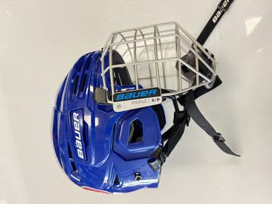 Used Bauer IMS 5.0 Helmet Cage Combo Royal Blue SM 11860-S000306188