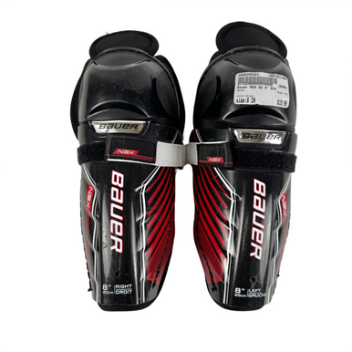 Used Bauer NSX Youth Shin Guards Black 8" 11506-S000296201