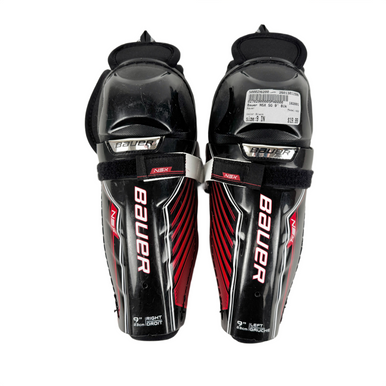 Used Bauer NSX Youth Shin Guards Black 9" 11506-S000296200