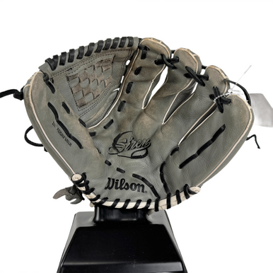 Used Wilson A500 SIREN A05RF1812 RH Throw Fastpitch Gloves Grey 12" 11506-S000296209