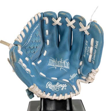 Used Rawlings HIGHLIGHT H100BCBW BB/SB Glove RH Throw Carolina Blue 10" 11506-S000296235