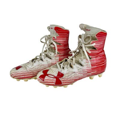 Used Under Armour HIGHLIGHT BB/SB Cleats Red And White Youth 06.5 11506-S000297107