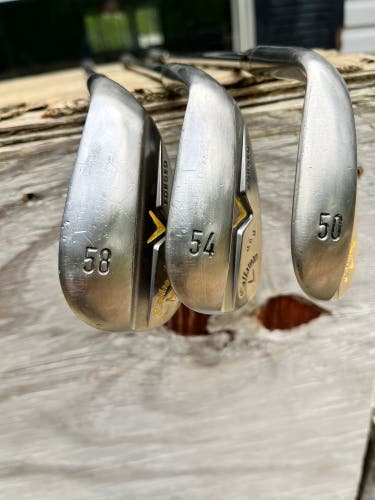Callaway v Forged R Grind Wedges. 50/10, 54/11, 58/9. Stock Shafts.  Wrap Grips