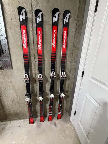Nordica Dobermann GS 188 cm (FIS) skis With Bindings Max Din 16 (Used)