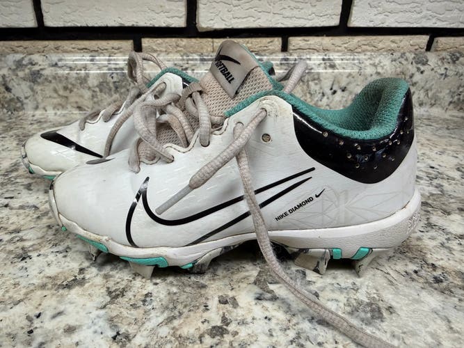 White Kid's 12K (Little Kids) Youth Nike Air Diamond Low Top Molded Cleats (Used)