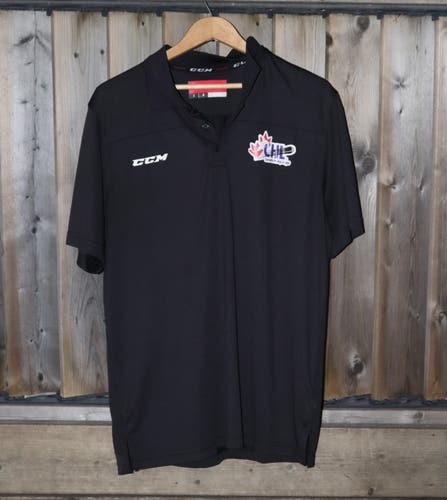 CHL Black Large Men's CCM Polo Used)