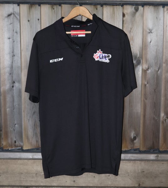 CHL Black Large Men's CCM Polo Used)