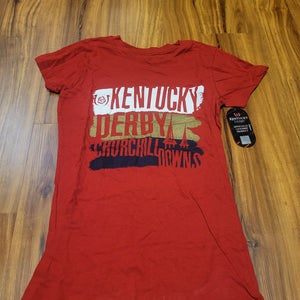 Kentucky Derby Churchill Downs Ladies Short Sleeve Shirt, Tag Size M